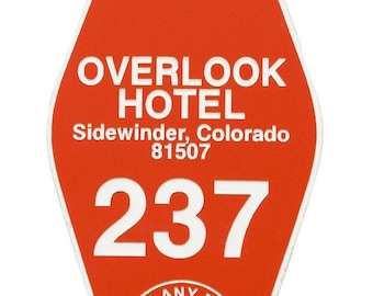 Overlook Hotel Keychain, Room 237 Motel keychain. The Shining movie fan gift, Stanley Kubrick fan, horror film lover gift, Stephen King fan.