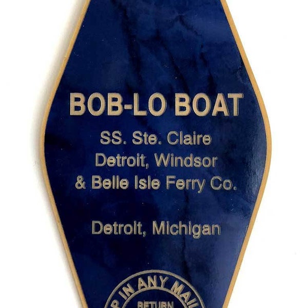 Bob-Lo keychain. Bob Lo Boat Motel Style Keychain, Detroit Michigan gift. Detroit nostalgia, stocking stuffer, Detroit gift, Detroit history