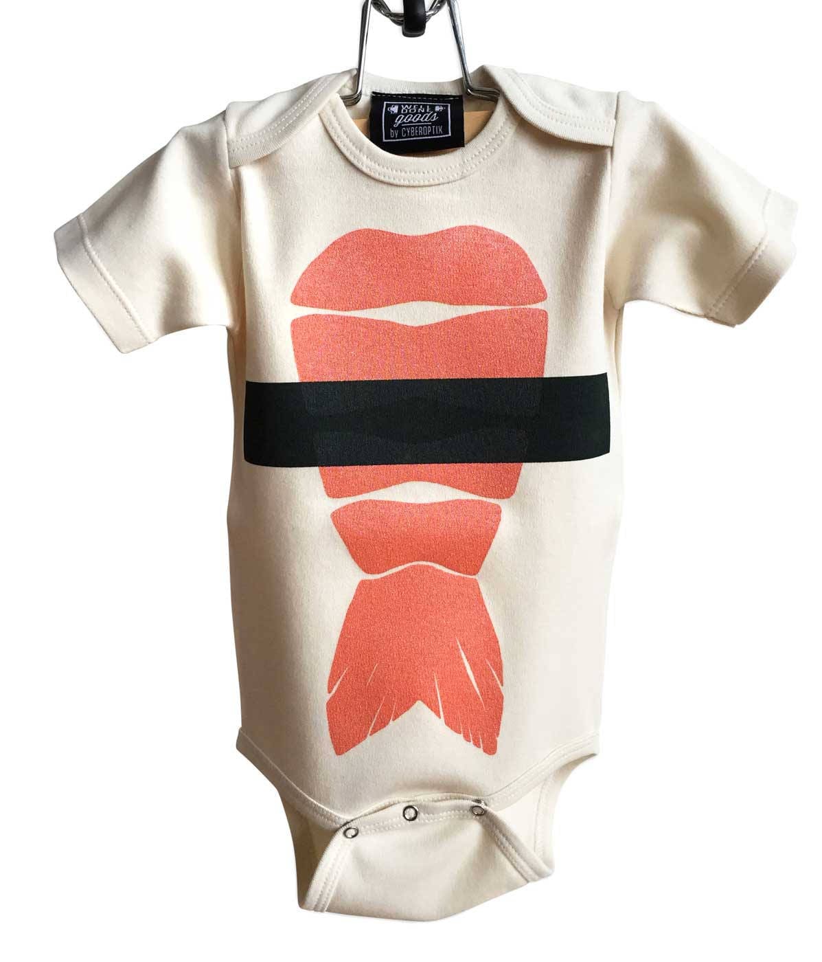 Shrimp Nigiri Infant Bodysuit, Shrimp Sushi Baby Snapsuit. Sushi costume, funny baby gift. Sushi lover gift, sushi bodysuit cute baby romper