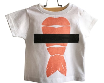 Shrimp Sushi Graphic Toddler Camiseta, Ebi Nigiri Print