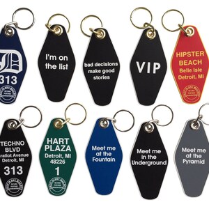 Hotel California Motel Keychain. Vintage hotel style keychain, Room 13 room key. Eagles fan, Glenn Frey, Don Henley fan, classic rock fan. image 3