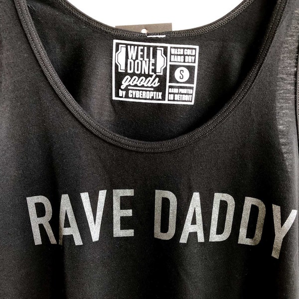 Rave Daddy, Tank Top. Festival clothing, funny t-shirt. Techno shirt, graphic tank, Dj shirt. Raver gift, rave shirt, house music, edm, edc