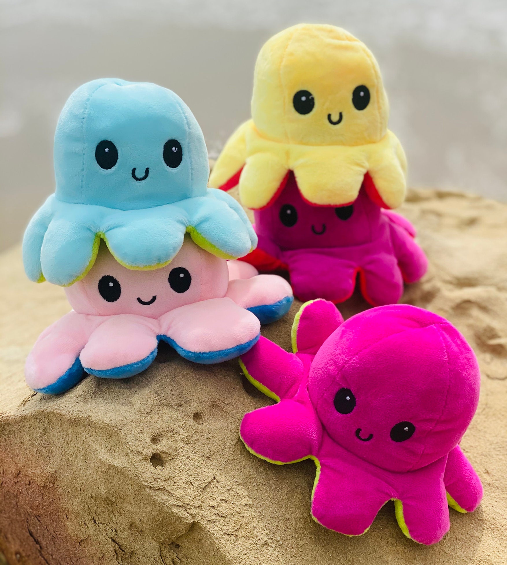 PERSONALIZED OCTOPUS reversible octopus plush toys flip mood | Etsy