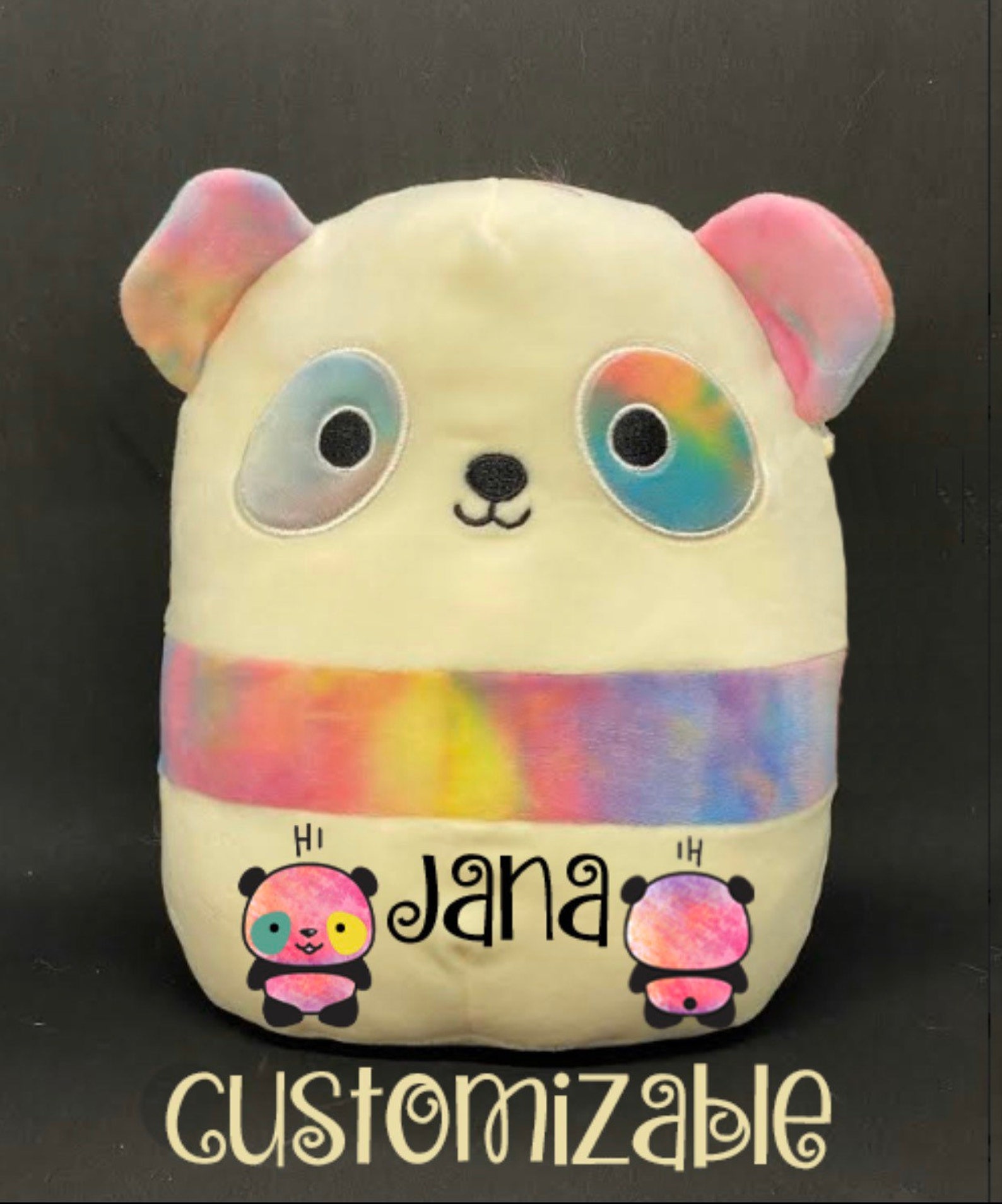 Custom Panda Squishmallow pillow Plush KellyToy Tie-dye | Etsy