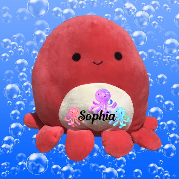 CUSTOMIZED RED OCTOPUS Squishmallows 8 Inch Plush Toy