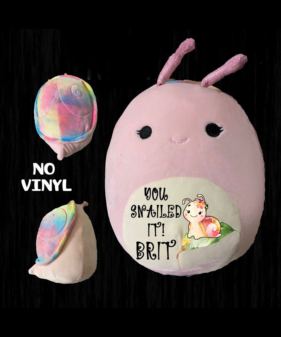 CUSTOMIZED SNAIL Squishmallow PLUSH, Personalized Plushie, Soft Baby