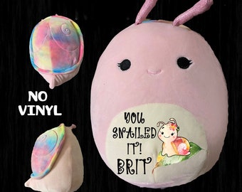 CUSTOMIZED SNAIL Squishmallow PLUSH, Personalized Plushie, Soft Baby toy, Birthday, Stuffed Animals, snail lovers, Easter, all occasion gift