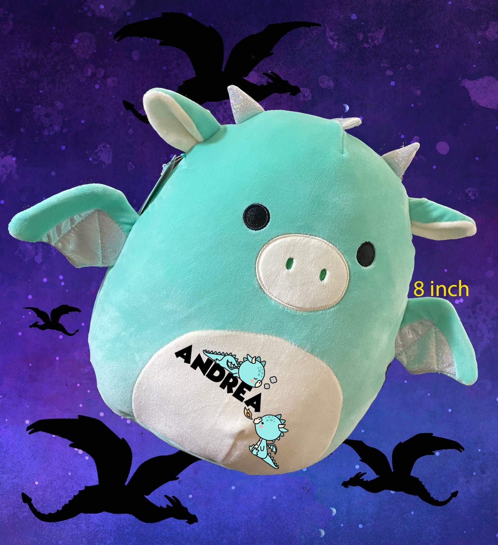 Custom 8 Dragon Squishmallow pillow Personalized Etsy