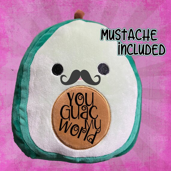 avocado squishmallow with mustache