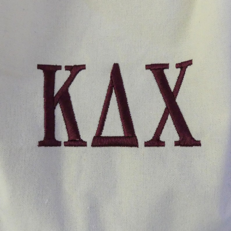 Kappa Delta Chi Embroidered Sorority Letter Drawstring Etsy