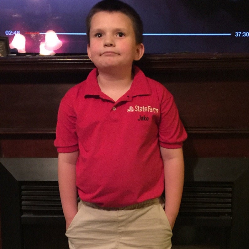 Jake From State Farm Halloween Costume Jake State Farm Halloween Costume Embroidered Red Shirt Short | Etsy