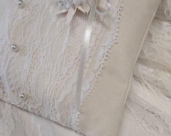 Ring bearer pillow, ring cushion, wedding, vintage, boho