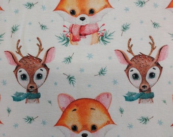 Cotton Jersey Print Winter Animals
