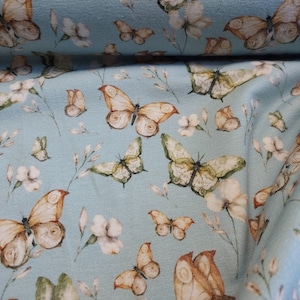 Jersey, cotton jersey, butterflies