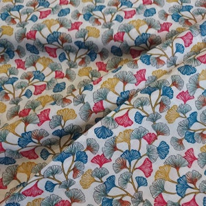 Cotton, deco, ginko, leaves