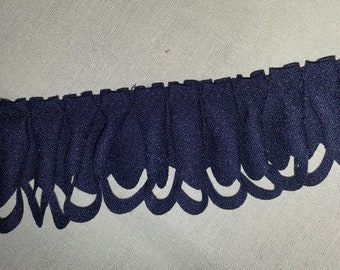 Ruffles with punched pattern dark blue