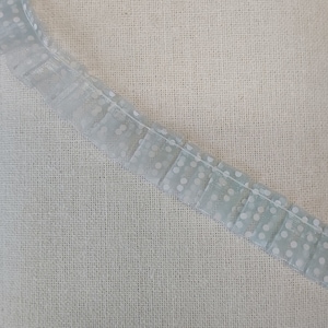 Ruffle, organza ruffle, border, organza, light blue, dots