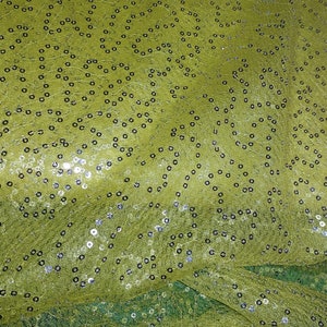 Tulle with sequins - yellow/silver