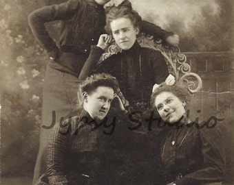 Vintage Antique Photograph Digital Download Printable Image Cabinet Card Victorian Women, Late 1800's to early 1900's.