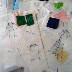 2 Original Vintage Fashion Illustrations ,Hand Drawn, 50&#39;s-60&#39;s, Artist Ernest Gross