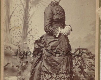 Vintage Antique Full Length Photograph Digital Download Printable Image Cabinet Card Victorian Woman, Late 1800's to early 1900's.