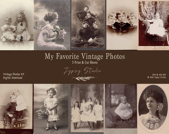 Digital Vintage Printable Photographs, Cabinet Cards, Junk Journals, Ephemera, Collage, Mixed Media Art or Scrapbooking, DG121-02