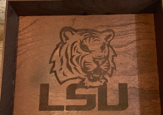 Office Desk Tray Lsu Tiger Engraved Mens Gifts Office Etsy