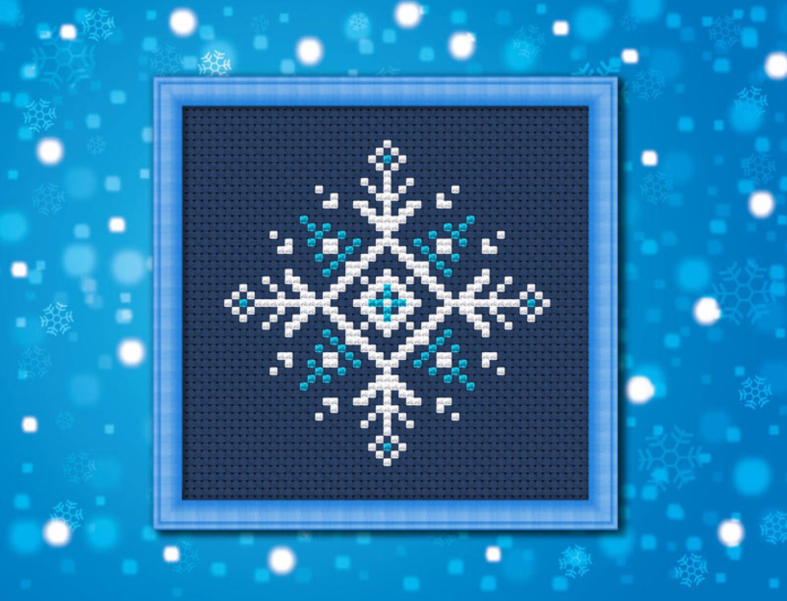 Winter Snowflake Counted Cross Stitch Pattern PDF Cross Etsy
