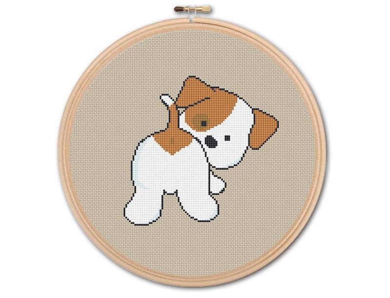 Cute Puppy Counted Cross Stitch Pattern PDF Cross Stitch Etsy