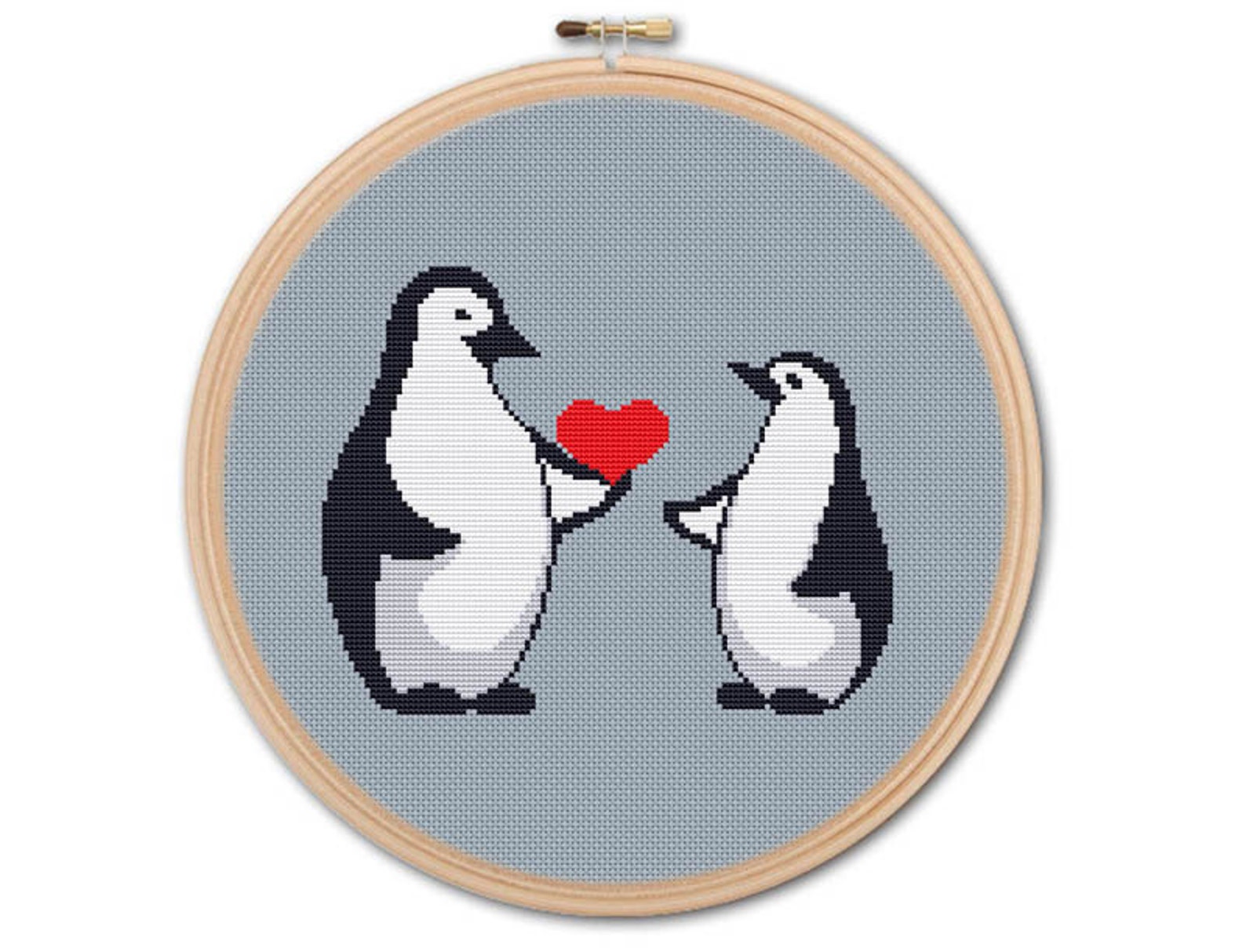 Penguins in love Counted Cross stitch Pattern PDF Cross Etsy