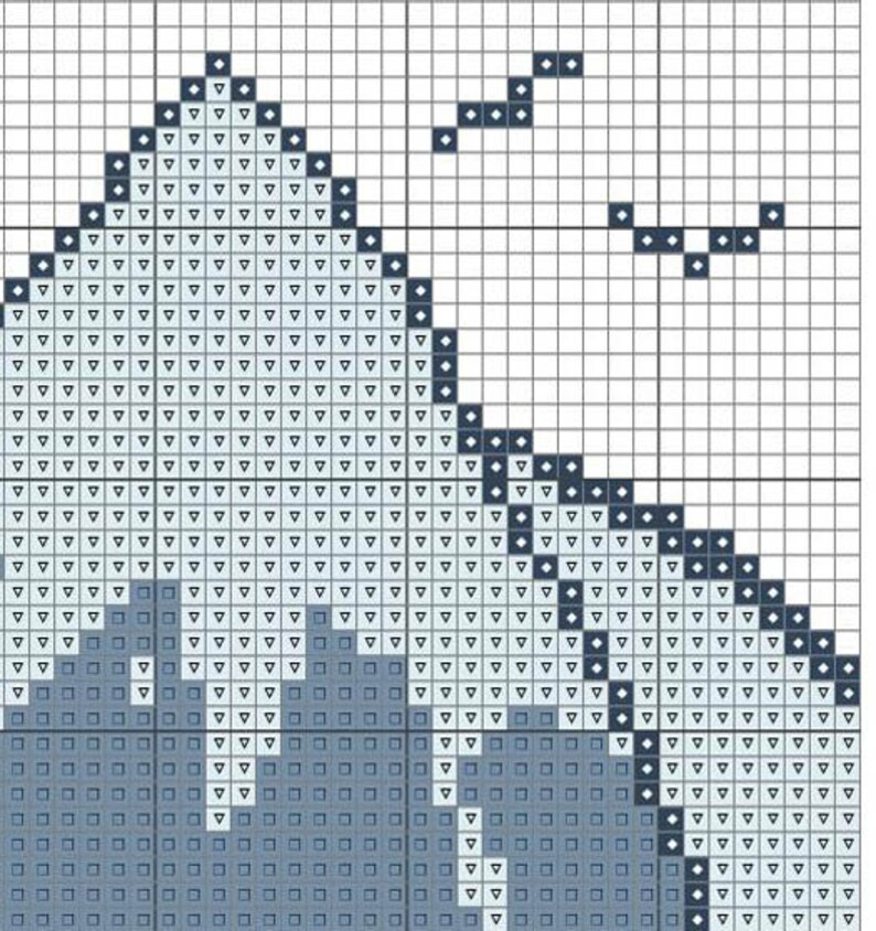 Mountains Counted Cross stitch Pattern PDF Cross Stitch | Etsy