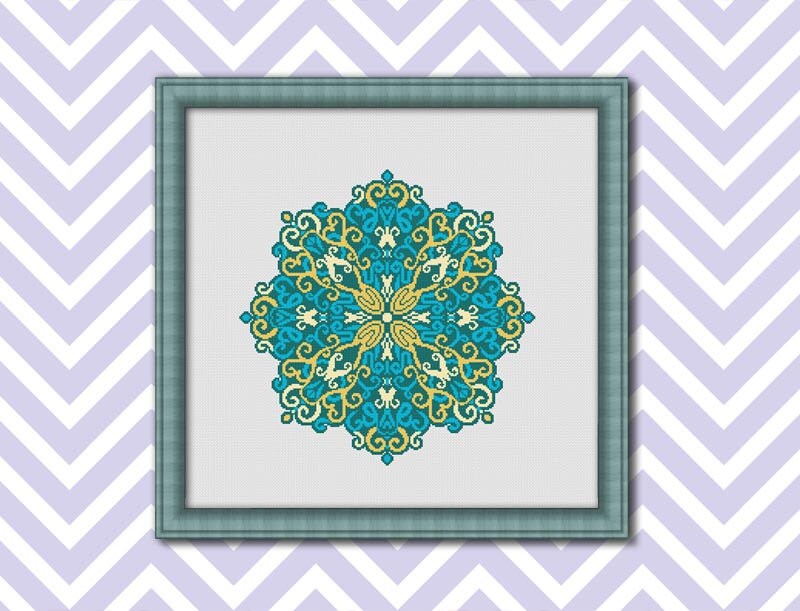 Mandala 2 Counted Cross stitch Pattern PDF Cross Stitch Etsy Mandala sunflower easy counted cross stitchneedlepoint