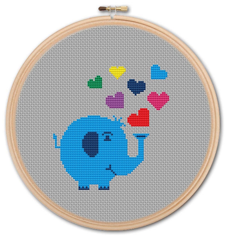 Cute Little Elephant Counted Cross Stitch Pattern PDF Etsy