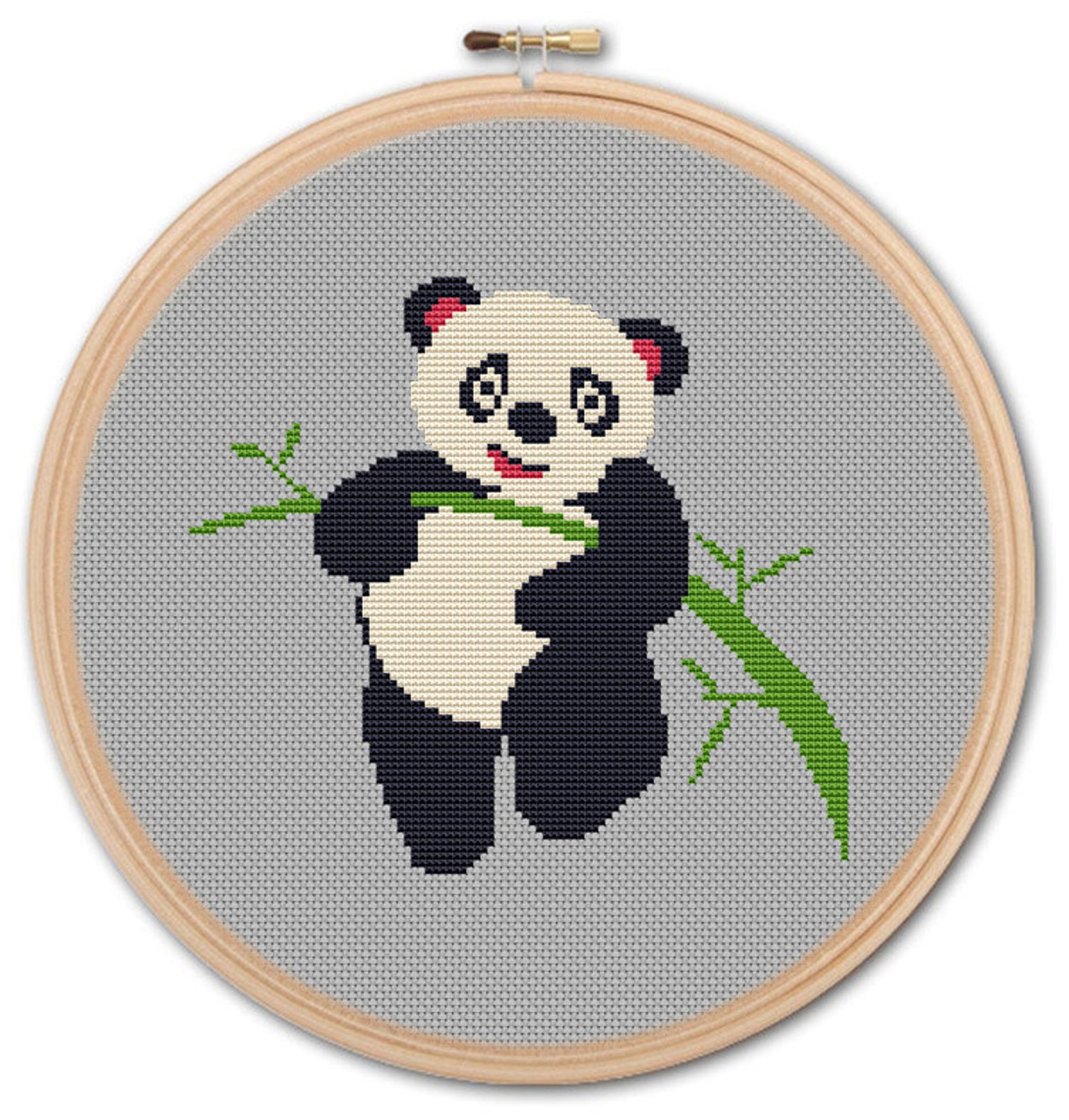 Panda on bamboo Counted Cross stitch Pattern PDF Cross Etsy