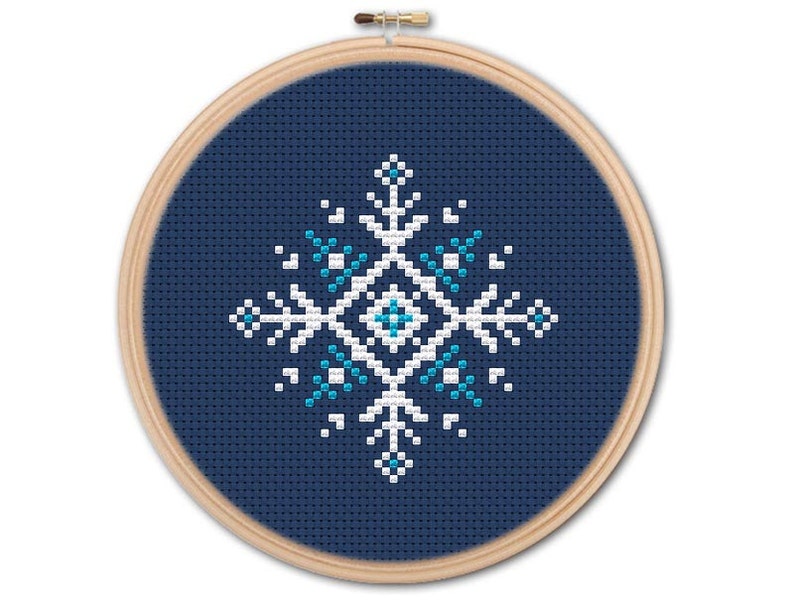 Winter Snowflake Counted Cross stitch Pattern PDF Cross | Etsy