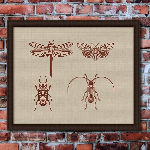 Beetle Cross Stitch Pattern Modern Cross Stitch Insect Bug Etsy