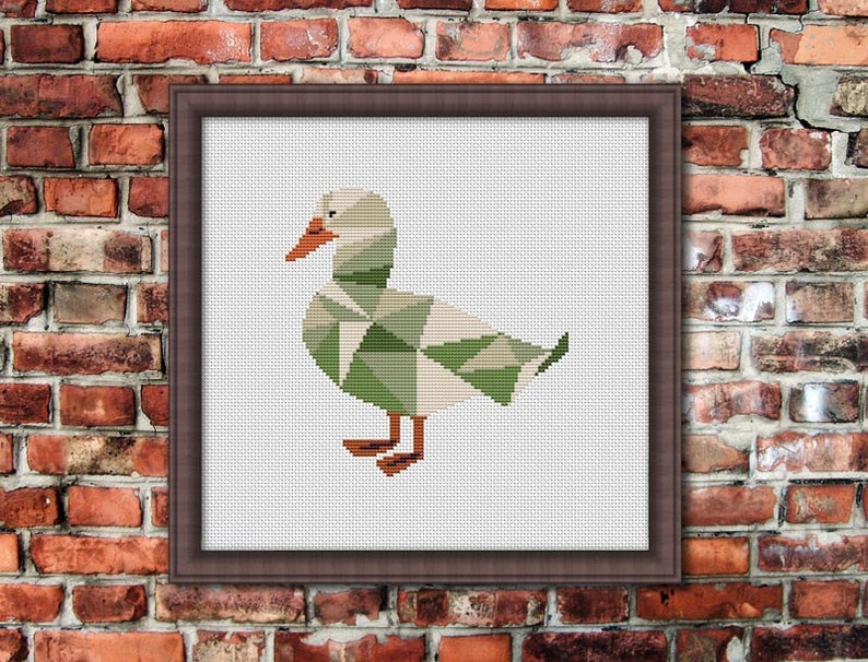 Geometric Duck Counted Cross stitch Pattern PDF Cross | Etsy