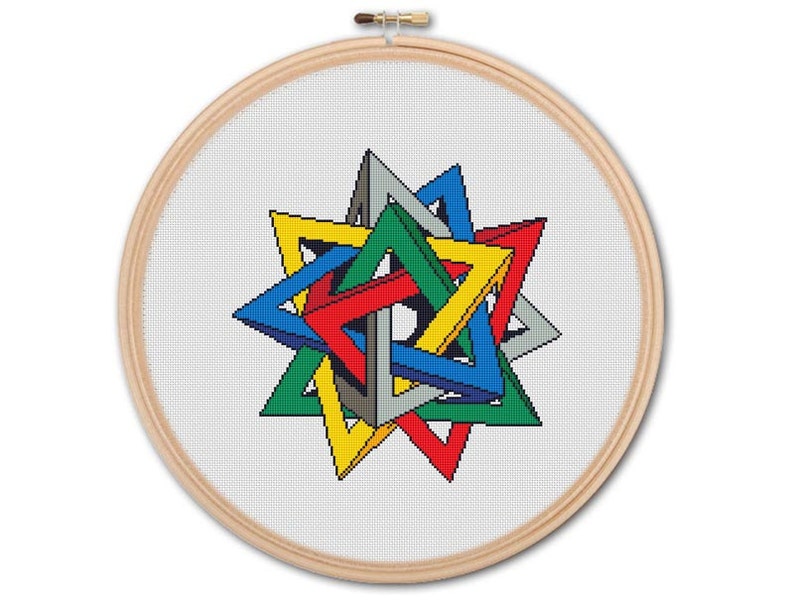 Optical Illusion Counted Cross stitch Pattern PDF Cross Etsy