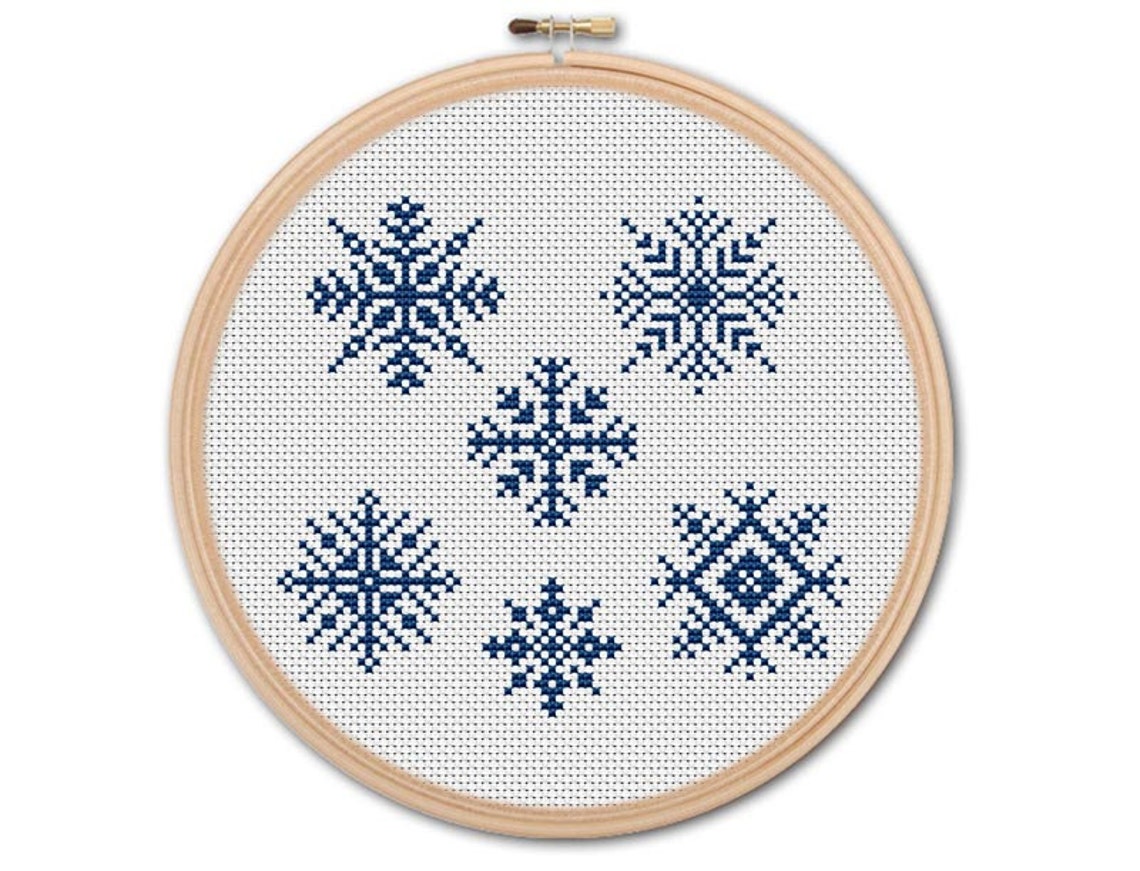 Snowflakes Counted Cross stitch Pattern PDF Cross Stitch Etsy