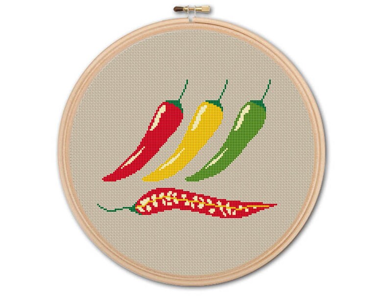 Peppers Counted Cross stitch Pattern PDF Cross Stitch Chart Etsy
