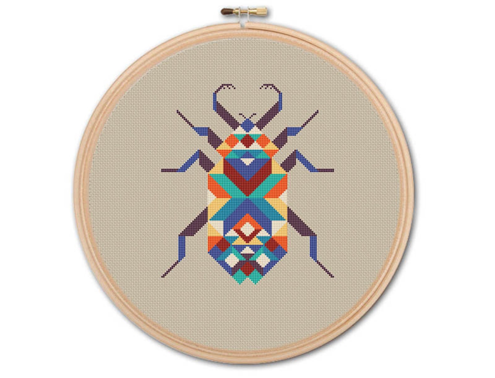 Geometric Beetle Counted Cross Stitch Pattern PDF Cross Etsy