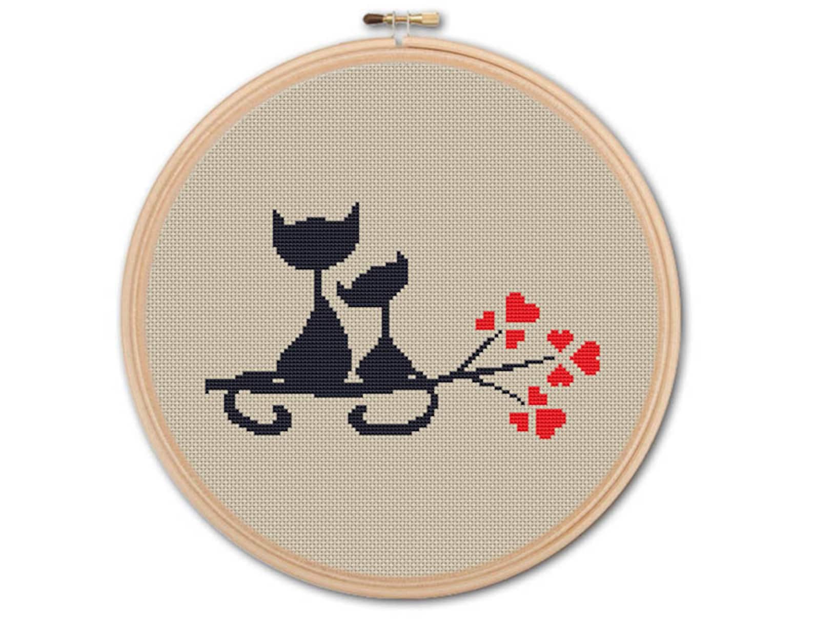 Cats in Love Counted Cross Stitch Pattern PDF Cross Stitch Etsy