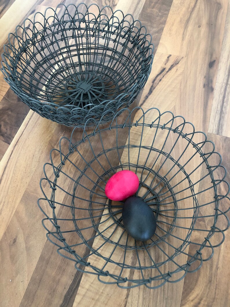Zink Draht Korb Eierkorb grau Shabby Style Metall | Etsy