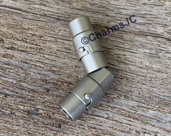Gray Magnetic Clasps with Lock: 3mm Hole, Copper DIY Jewelry Connectors