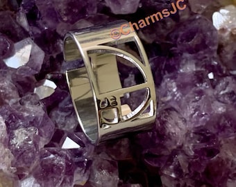 FIBONACCI Stainless Steel adjustable Ring, Golden Ratio, Sacred Geometry ring, Math, Phi, Fibonacci Spiral, Golden Spiral.