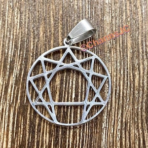 Enneagram Symbol Stainless Steel Pendant: Sacred Geometry Talisman