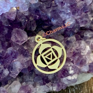 Muladhara Stainless Steel  Gold Plated Root Chakra, Chakra #1