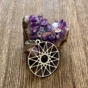 Stainless Steel Twelve-Pointed Star Charm: Kabbalah Amulet Talisman