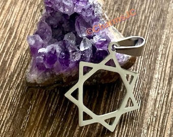 Stainless Steel Heptagram Charm: Elven Fairy Star Amulet