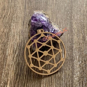 METATRON Cube Pendant, Merkabah Rose Gold Plated Stainless-Steel Charm, Flower of Life,sacred geometry, Tetrahedron Kabbalistic Tree of Life